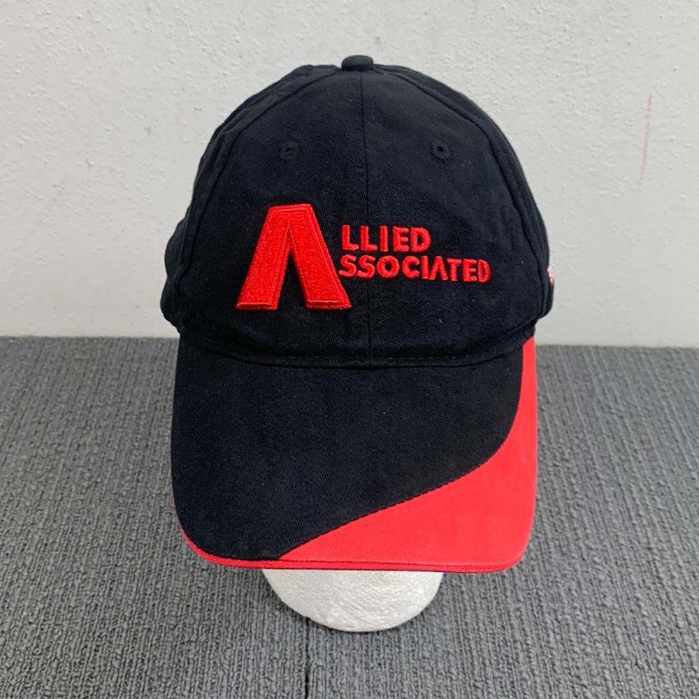 Allied Associated Baseball Hat Mens Adjustable Black Red Raymond Strapback Cap